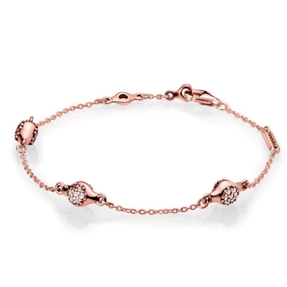 Pandora Rose Gold Bracelet with Sparkling Accents